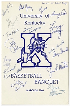 1966 University of Kentucky Wildcats Mens Basketball Team Signed Banquet Program Incl Pat Riley (PSA/DNA)